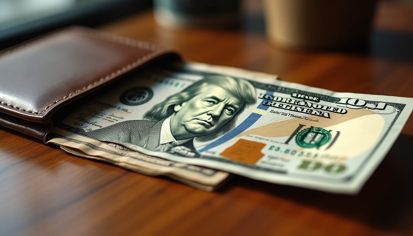 Nota de um dólar americano sobre um teclado de computador